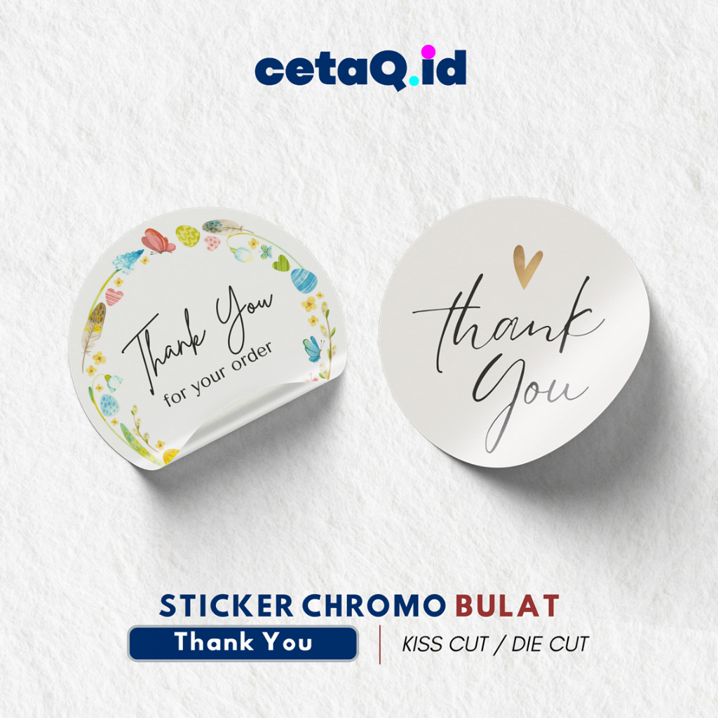

Sticker Thank You Custom [BULAT - STICKER CHROMO - CUTTING KISS CUT] Sticker Thank You Aesthetic / Stiker Thank You / Sticker Bulat / Stiker Label Makanan / Sticker Chromo A3 / Cetak Sticker Makanan / Cetak Label Makanan Bulat Custom / Stiker Label Custom