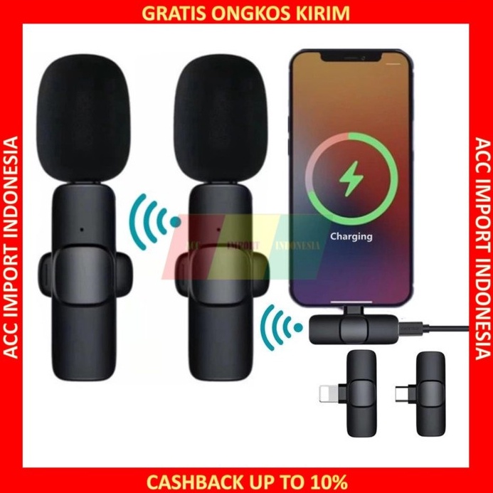 Microphone Wireless Bluetooth Type C HP Laptop Lightning MIC Clip On  Type C