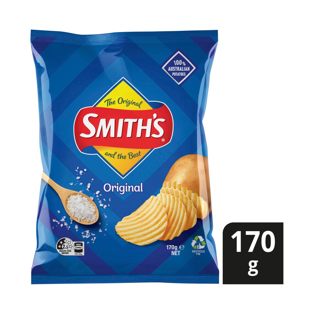 

Smith's Crinkle Cut Potato Chips 170 Gram All Variant Australia