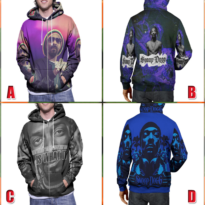 Ritsleting Hoodie Snoop Dogg Hoodie Zipper Fullprint Bahan Polyester Jersey | SKU-148519916