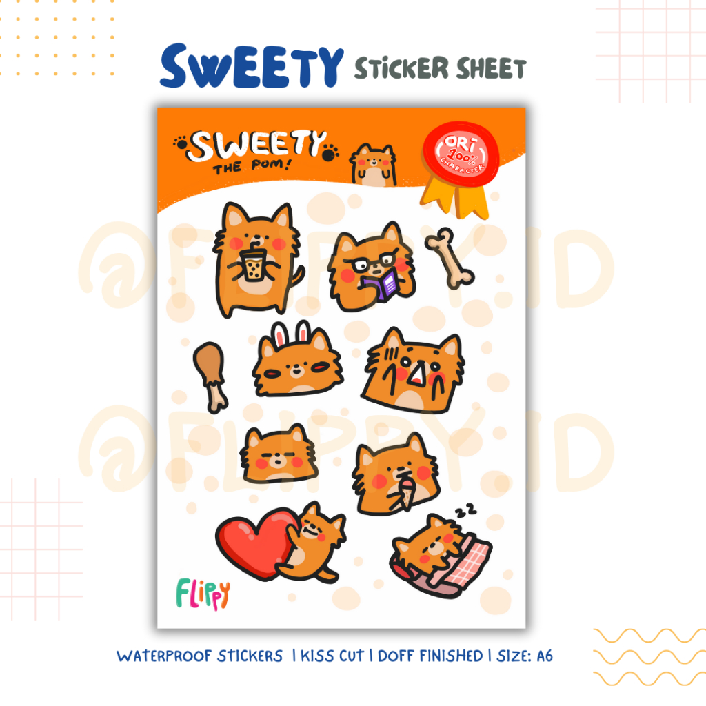 

Sweety - Sticker Sheet Kiss Cut Doff Waterproof by Flippy