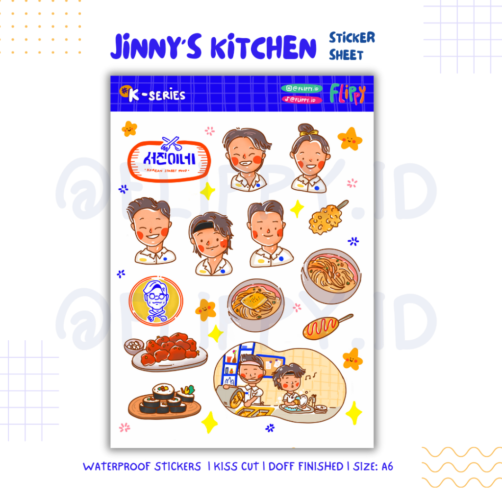 

Jinny's Kitchen Korea Variety Show V BTS - Sticker Sheet Kiss Cut Doff Waterproof by Flippy