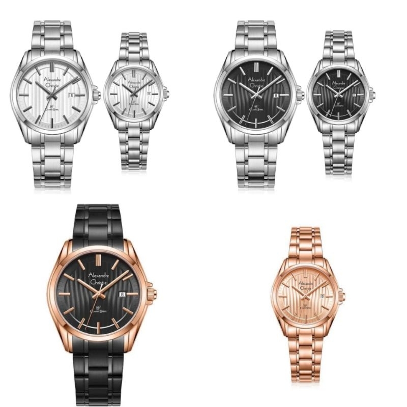 jam tangan couple Alexandre Christie Ac 8686 Rantai Original