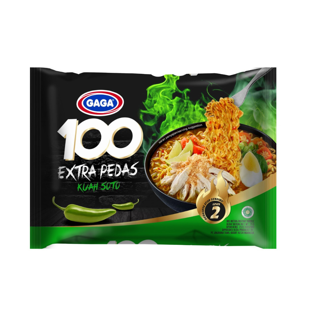 

Mahbubah - Gaga 100 75 g Mi Instan Kuah Rasa Soto Extra Pedas