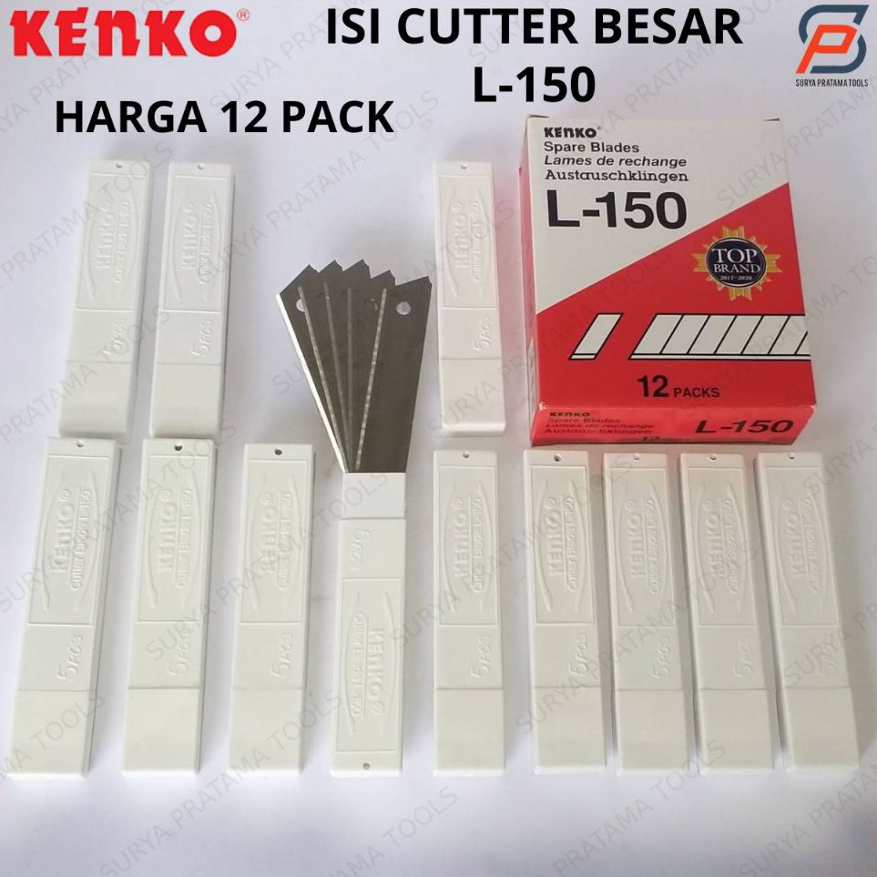 Isi Cutter Besar Kenko L15 12 Packs  Refill Mata Pisau Cutter Kenko ART D6D9