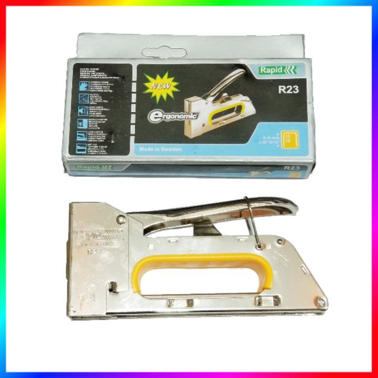

STAPLER GUN STAPLES TEMBAK GUN TACKER R23 13 4 6 8MM RAPID ART H4Y3