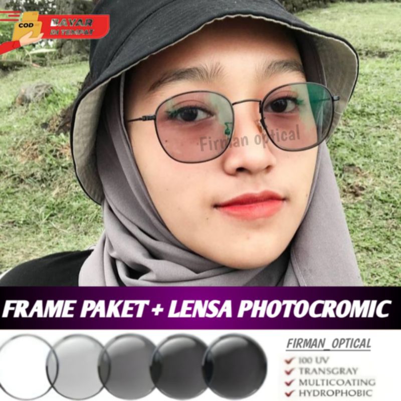 frame kacamata BILA kacamata Fashion cowok cewek kacamata minus photocromic
