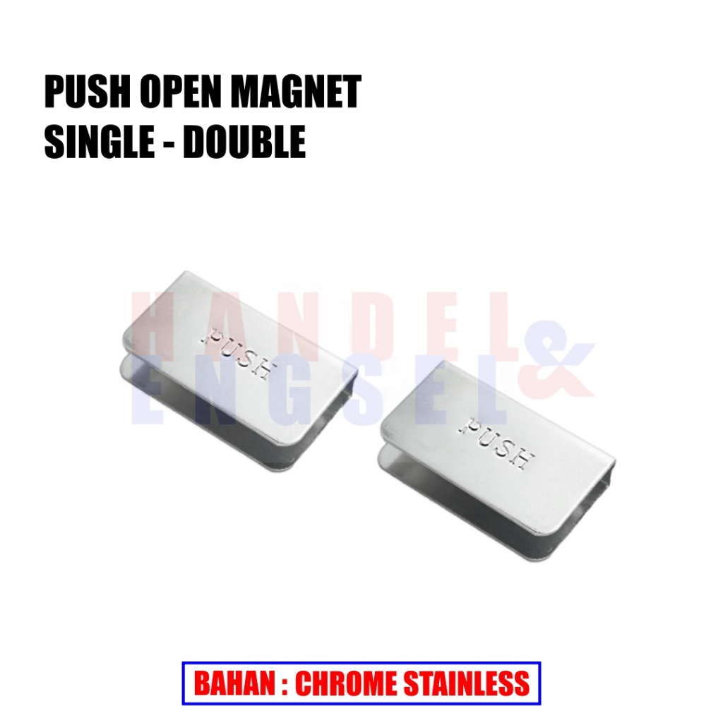 Push Open Magnet Singel dan Double / Engsel Jepit Kaca / Push to Open Penjepit Lemari Kaca