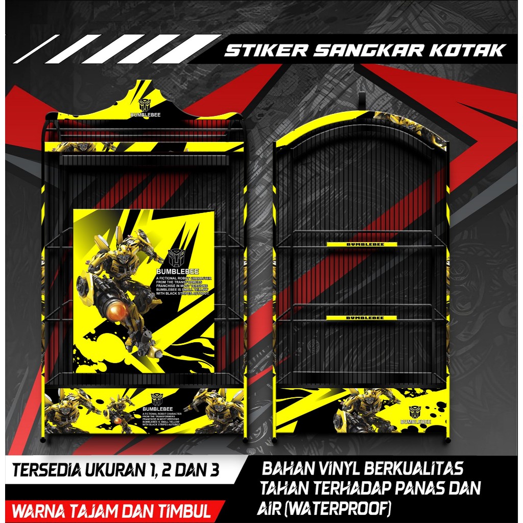 

Stiker Decal Sangkar Burung Kotak, Kosan, Koper, Kenari, Cendet, Cucak Ijo, Bumble Bee, Anti Air