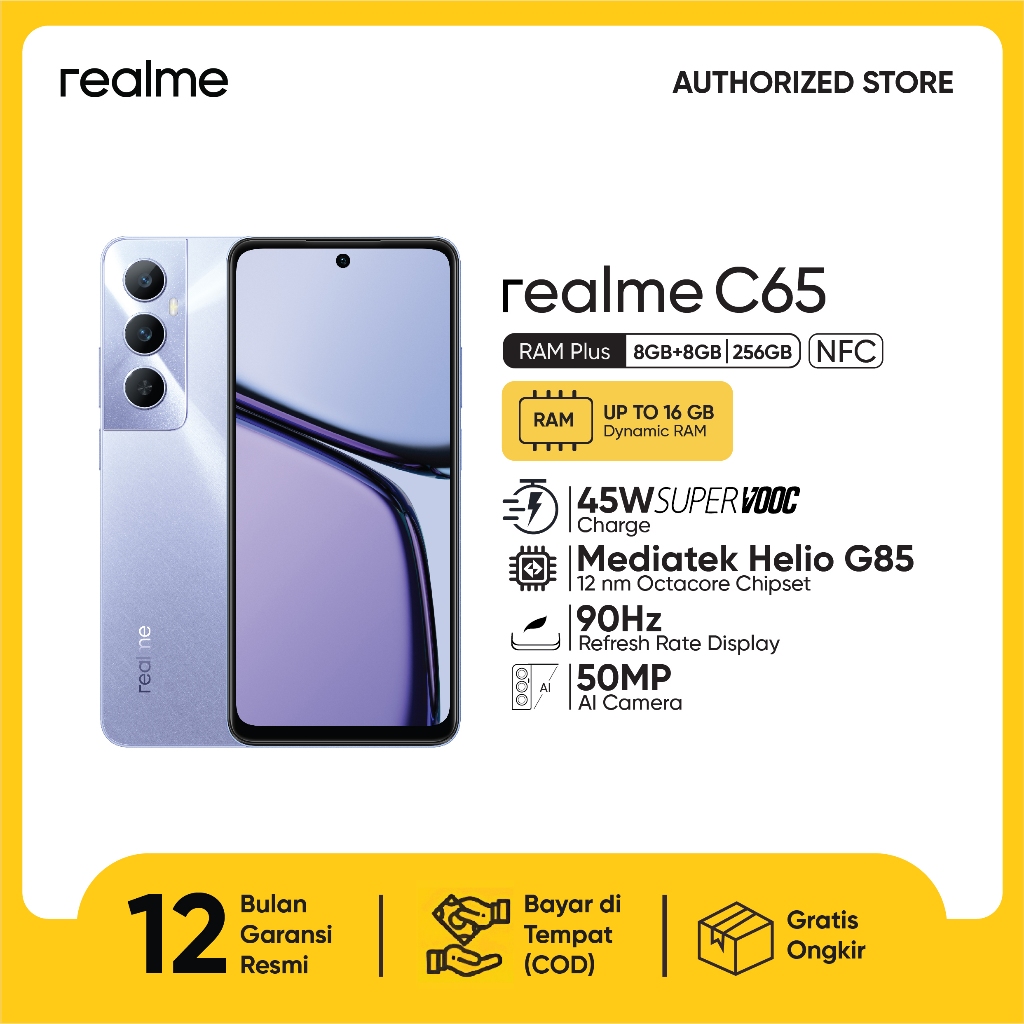 realme C65 HP 8*8+256GB NFC | 45W Fast Charge | 5000mAh Massive Battery | Helio G85 Chipset | TÜV SÜD 48-month Fluency Certification-2