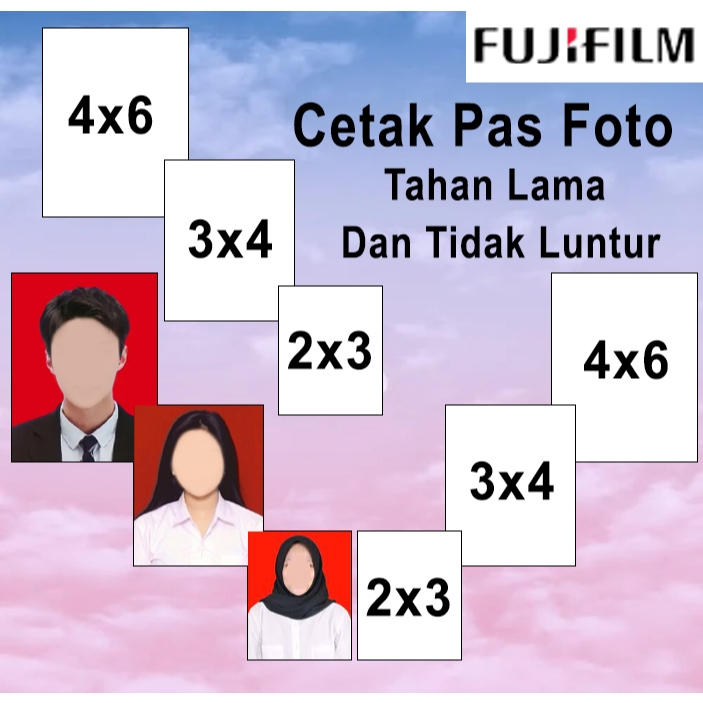Cetak  Pas Foto Asli Kertas Fujifilm