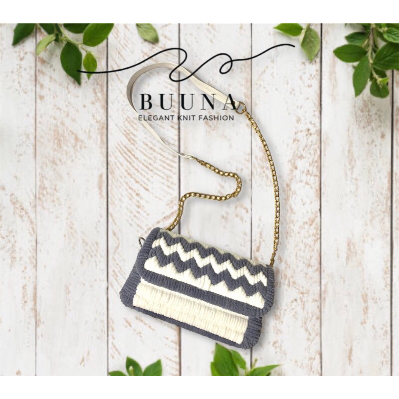 [REAL PIC] BUUNA ELEGANT CHENILLE KNIT BAG/TAS RAJUT CHENILLE
