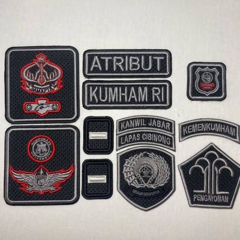 atribut kemenkumham bordir timbul