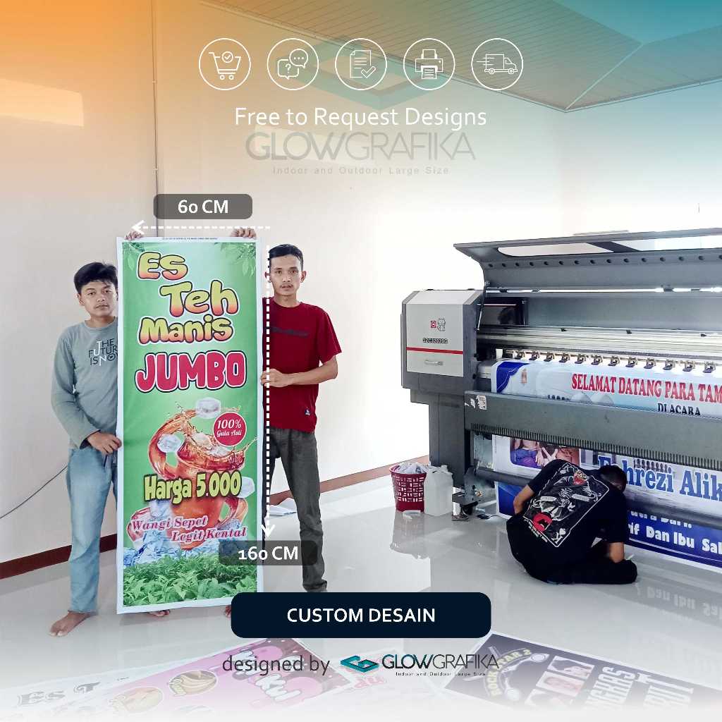 Banner Spanduk Es Teh Manis Jumbo Reques Desain A