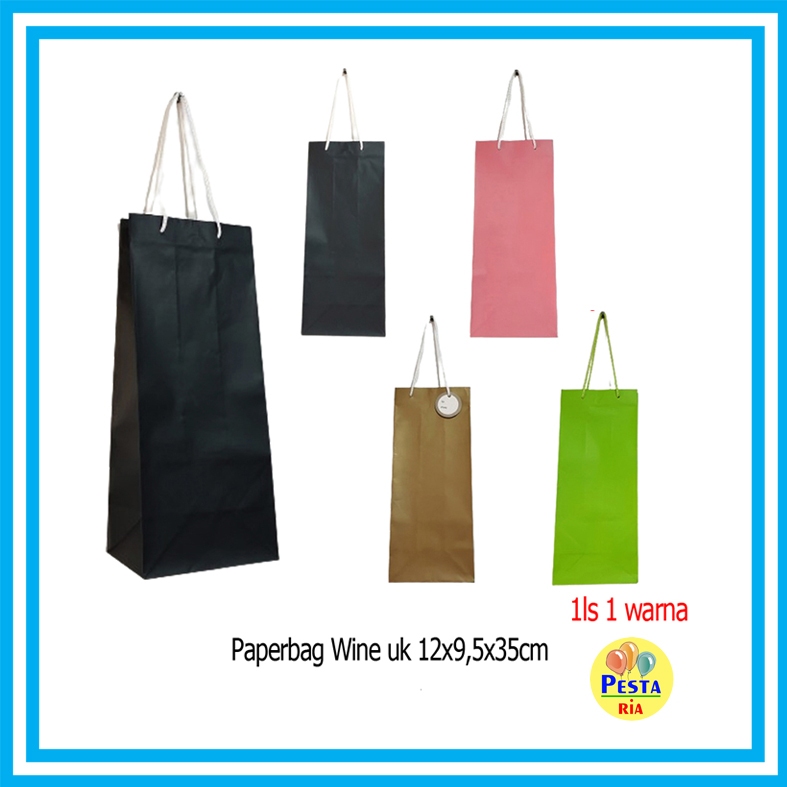 

Murah!! (1Pcs) Paperbag Warna Vertikal Uk 12x9x35cm, paperbag soevenir, tas kado ultah