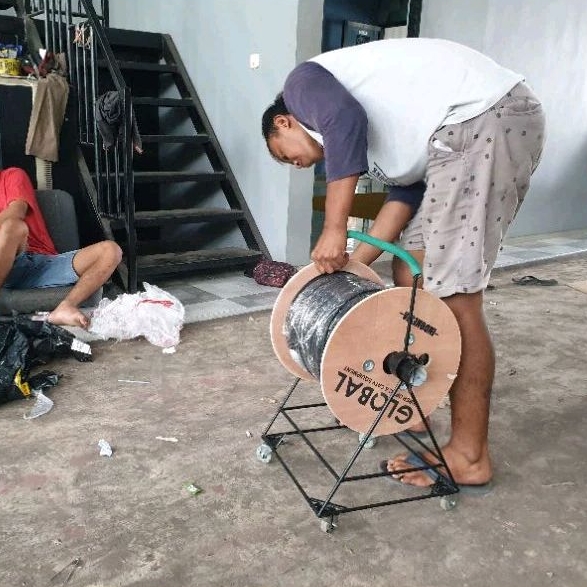alat Fiber Optik Penggulung FO troli throley gulungan FO Fiber optic