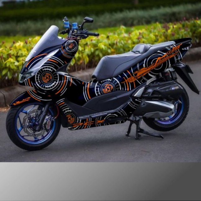 Decal stiker striping full body motor honda pcx 150/160 cc motif round design