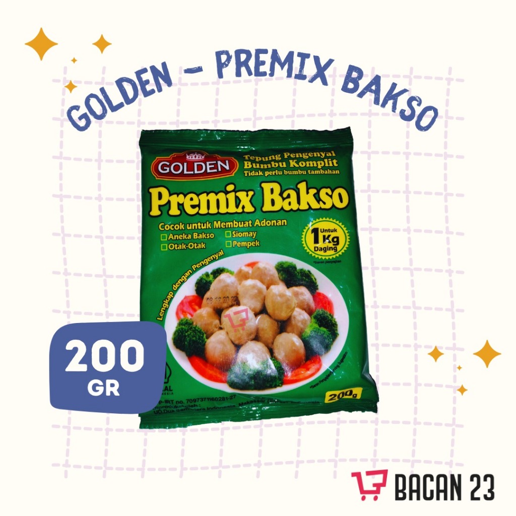 

Tepung Premix Bakso (200Gr) / Tepung Golden / Tepung Bakso -Tepung Pengenyal Bakso