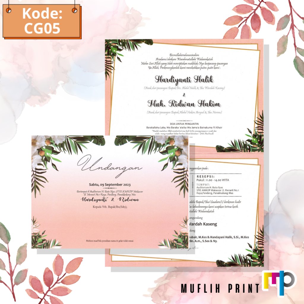 Blangko Undangan Pernikahan Kosong Murah + Amplop Undangan CG05