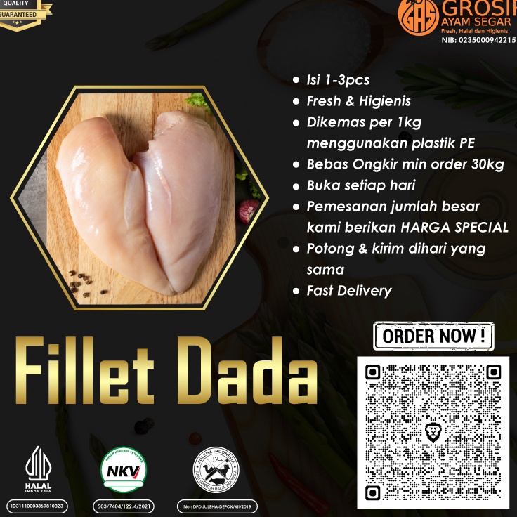 

Jangan Sampai Kehabisan Daging Ayam Dada Fillet Boneless Tanpa Kulit 1Kg