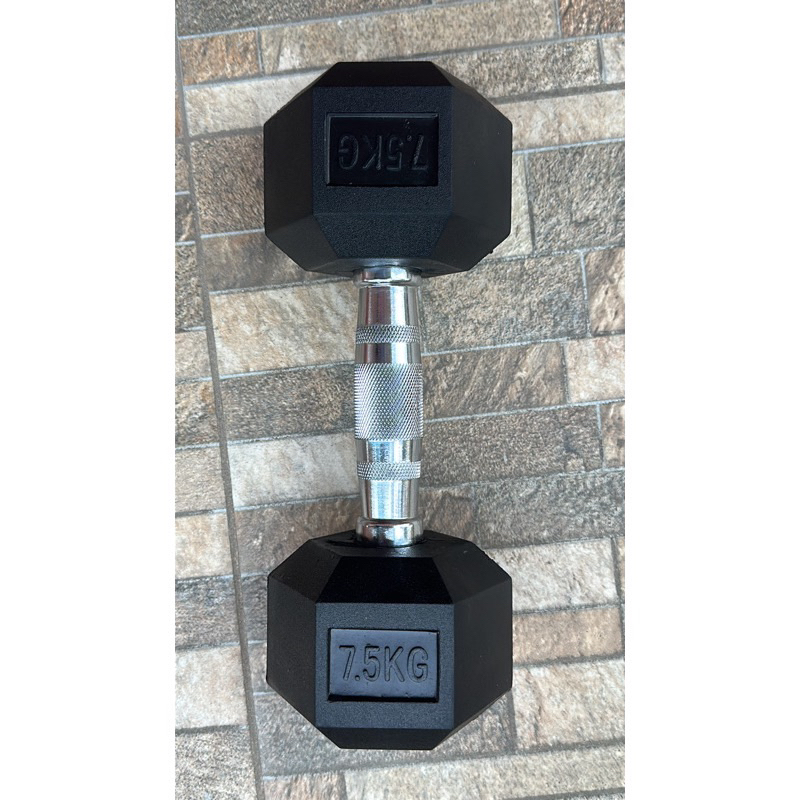 RUBBER COATED HEXAGONAL BARBEL /  DUMBELL 7,5 KG BESI