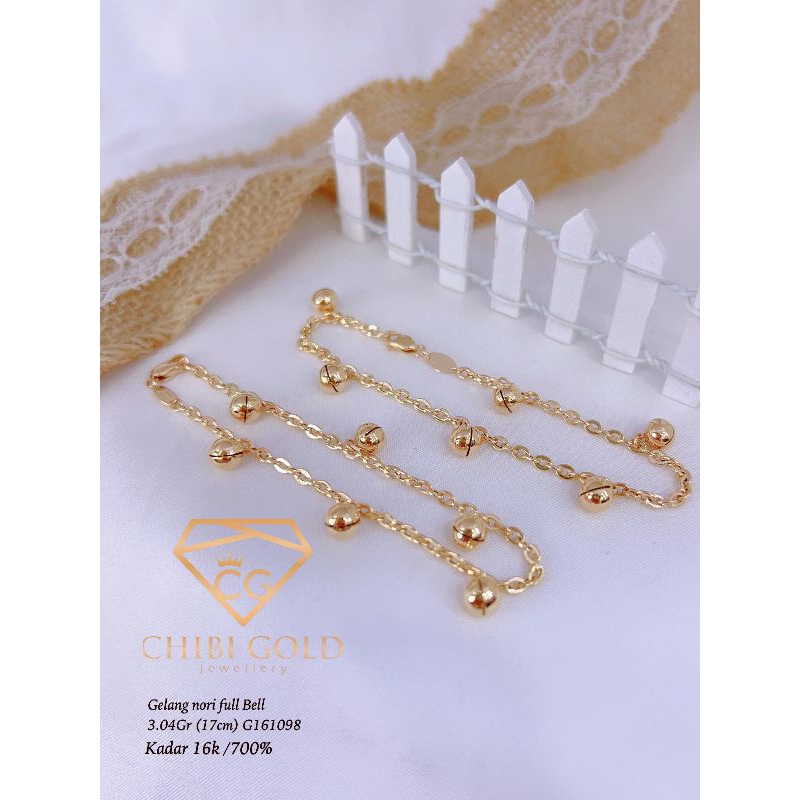 CHIBI - Gelang nori full bell emas 700 kadar 16k