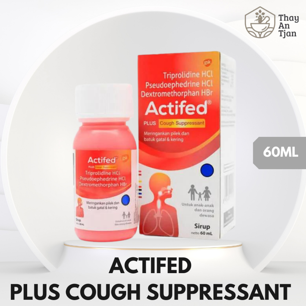 ACTIFED PLUS COUGH SUPPRESSANT | OBAT BATUK KERING | OBAT PILEK | SIRUP ACTIFED MERAH