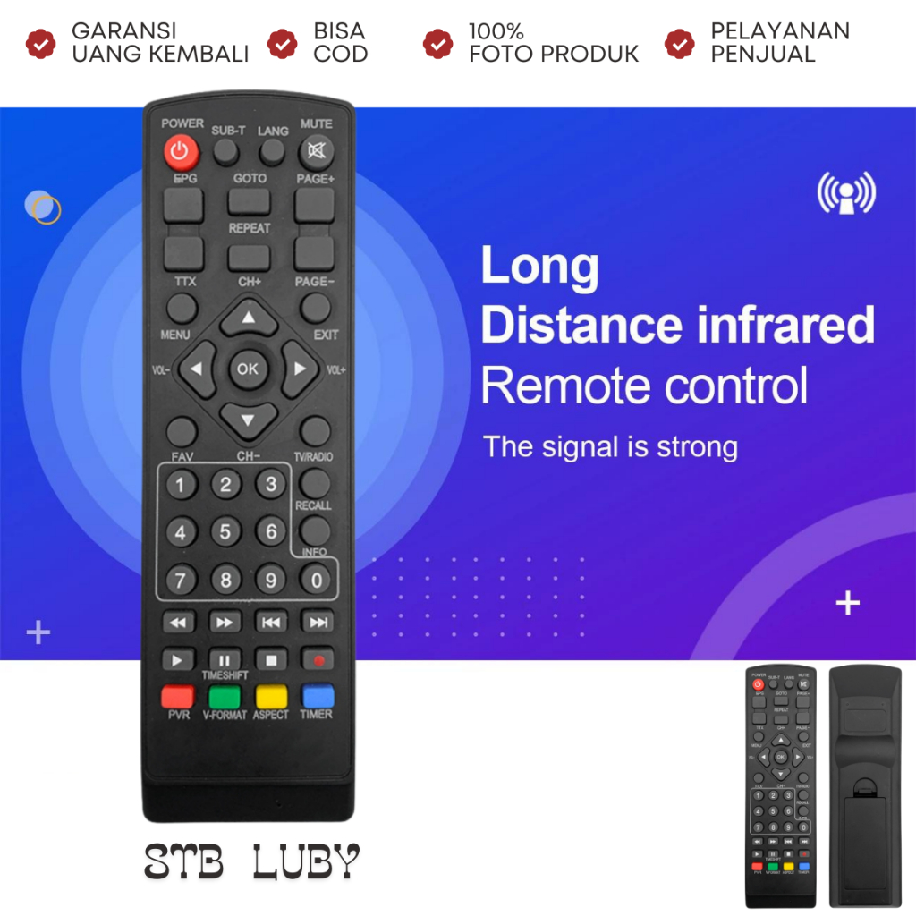 Remote SetTopBox Lubby Matrix Evercross Advance Infico Sanex EZ-BOX NOISE DIAMOND Hinomaru