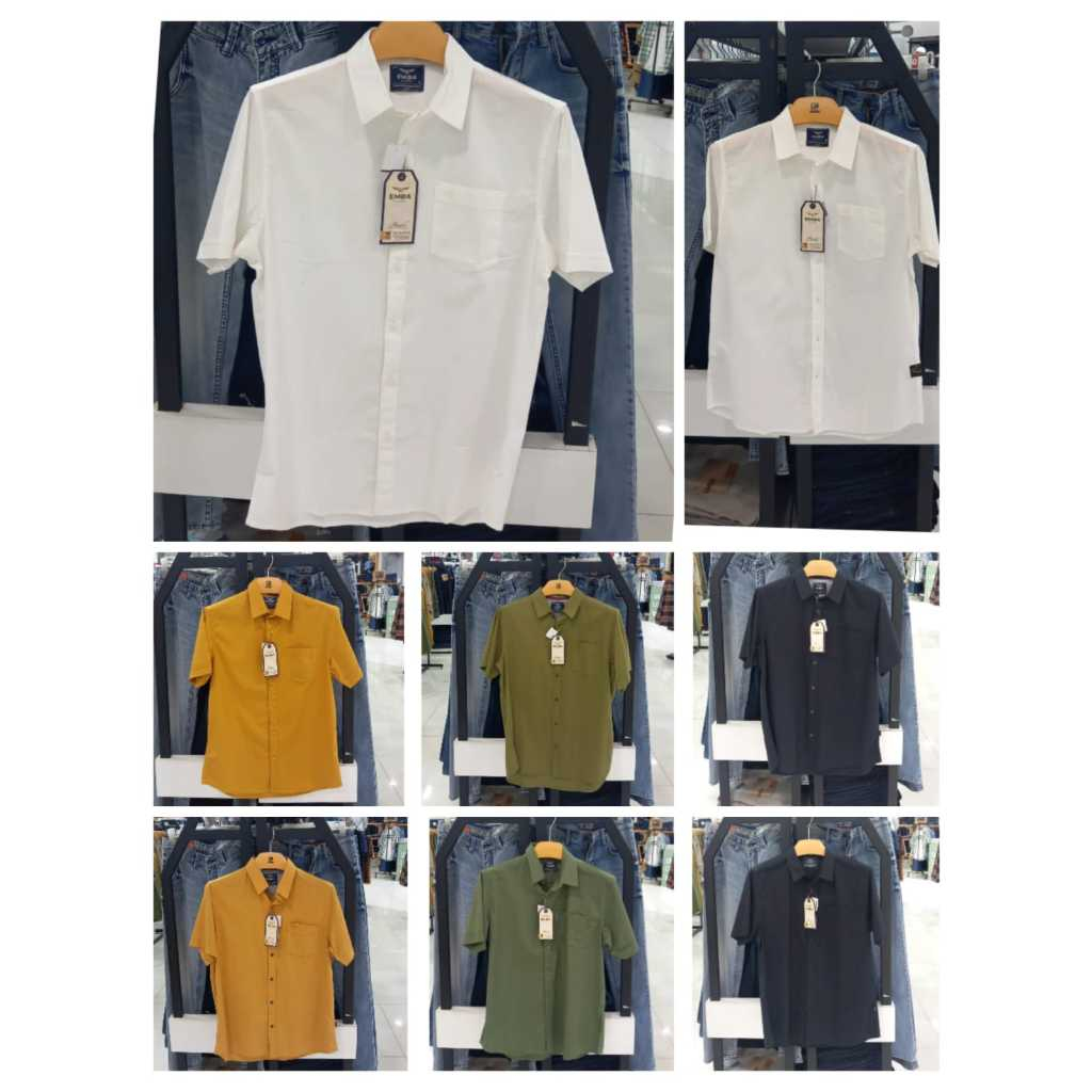 PAKAIAN PRIA KEMEJA POLOS EMBA ORIGINAL SIZE M-XL