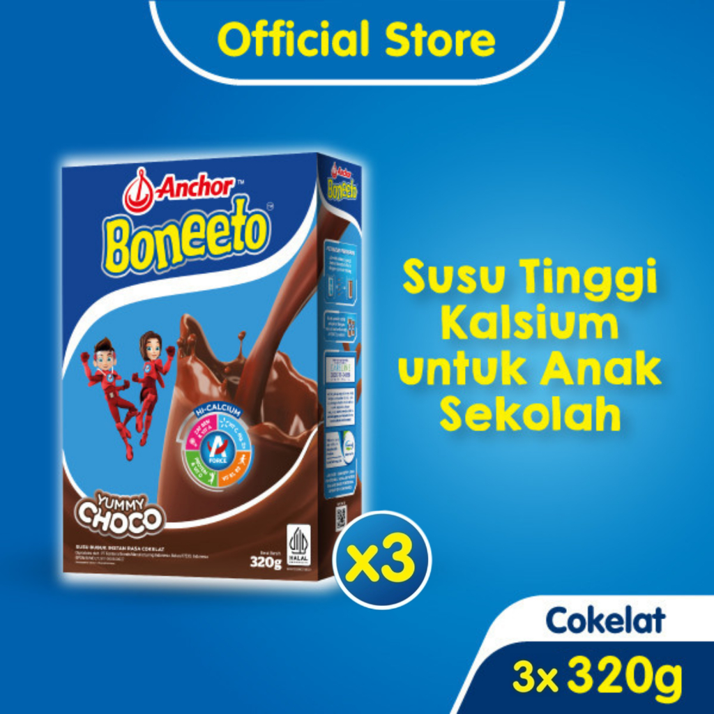 

Boneeto Susu Bubuk Yummy Choco 320gr x 3 pcs