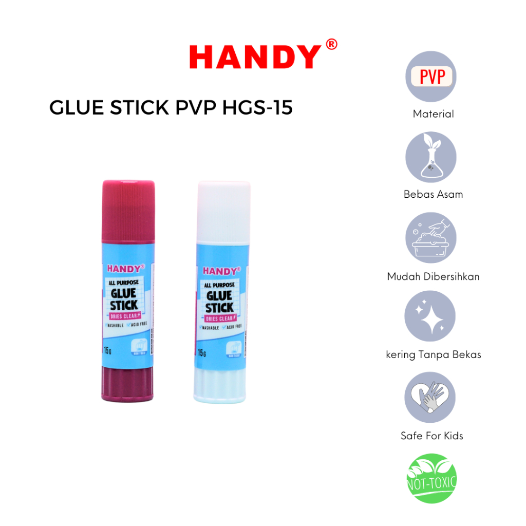

HANDY Lem Stick PVP 15 Gram HGS-15 Satuan 1 Pcs