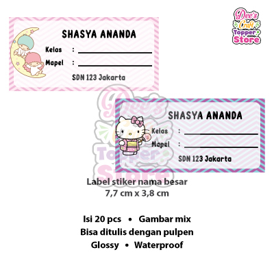 

Label Stiker Glossy Waterproof Mata Pelajaran Sanrio