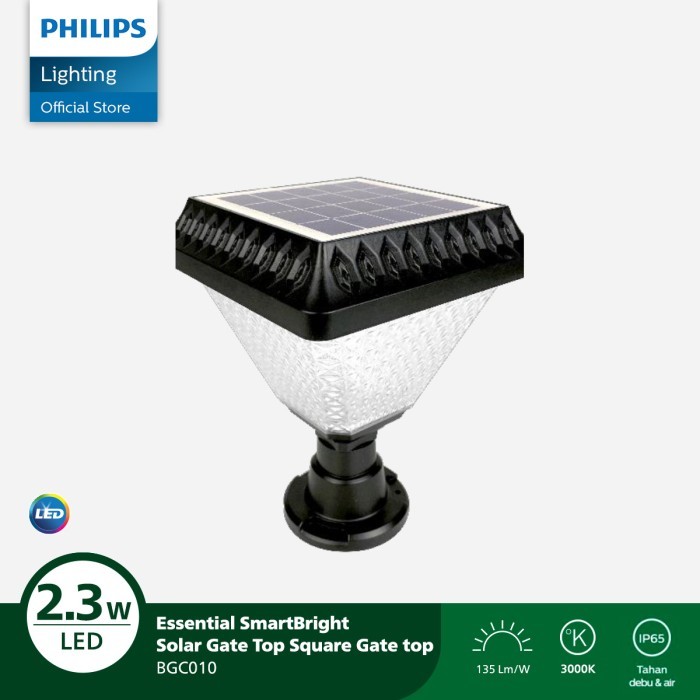 Philips Lampu Taman SmartBright Solar Gate Top Square Kuning