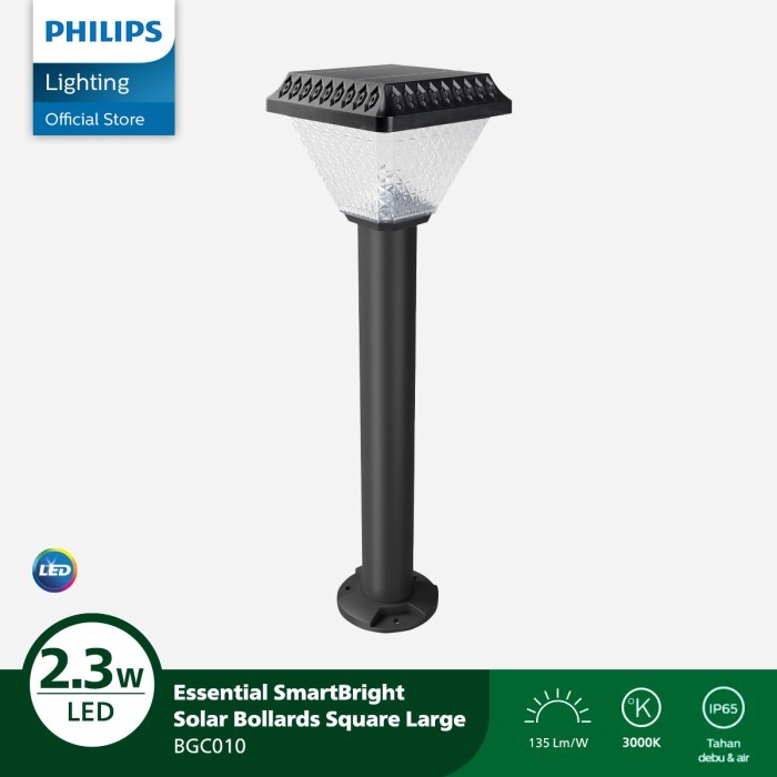 Philips Lampu Taman SmartBright Solar Bollards Square Large Kuning
