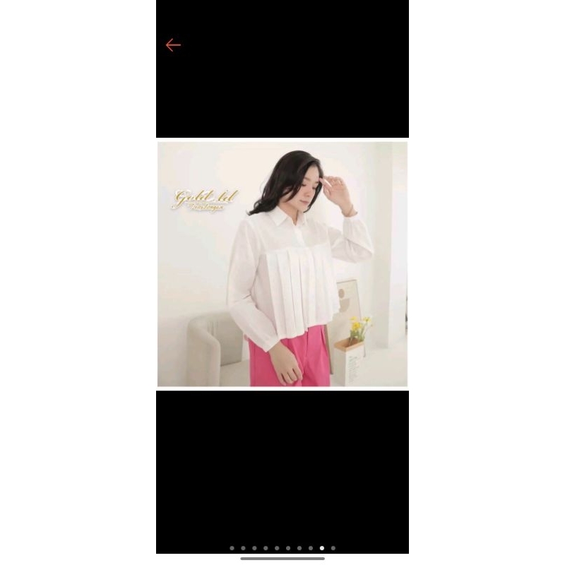 kemeja linen crop top