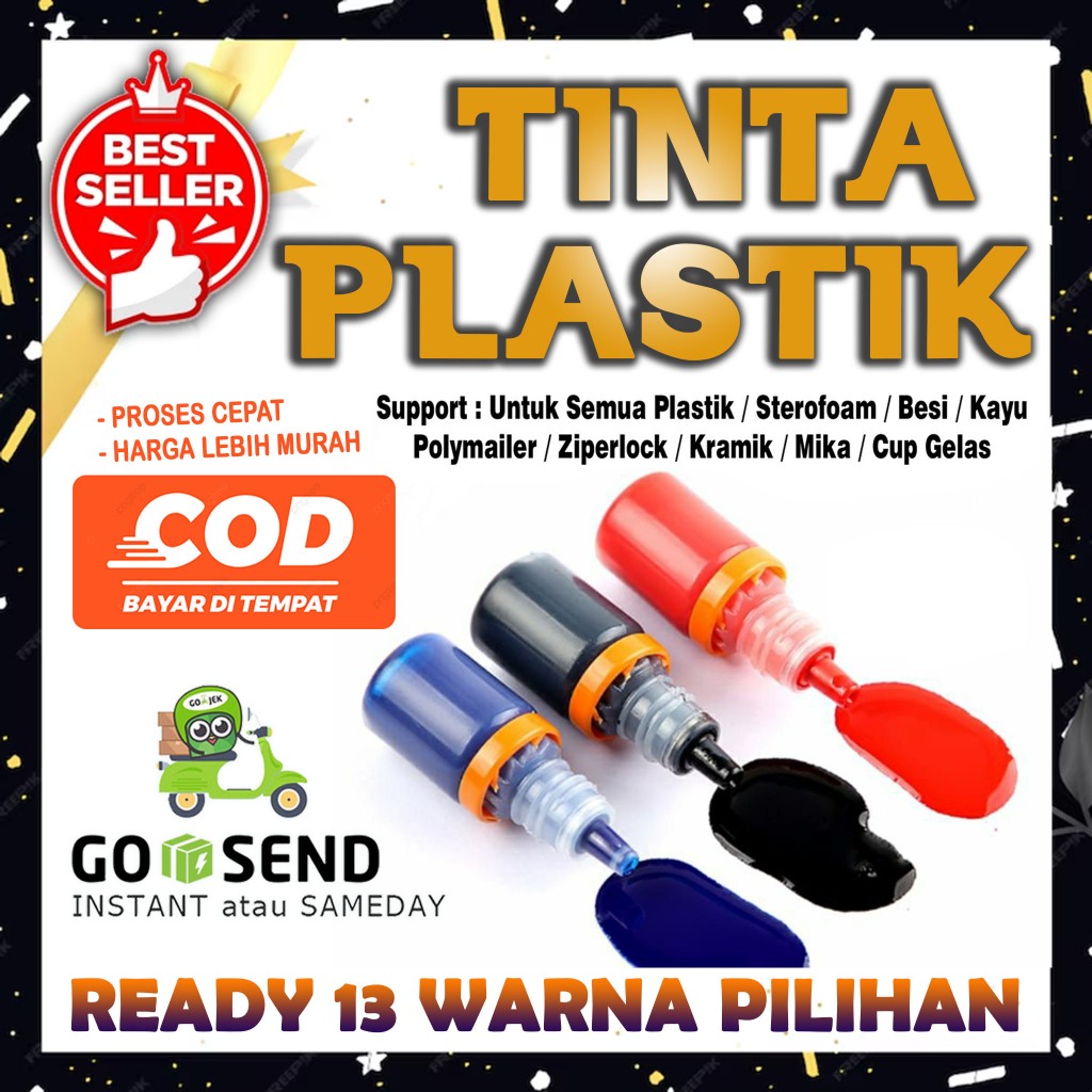 

Tinta Stempel Permanent Waterproof (Khusus Bahan Plastik) JunDW