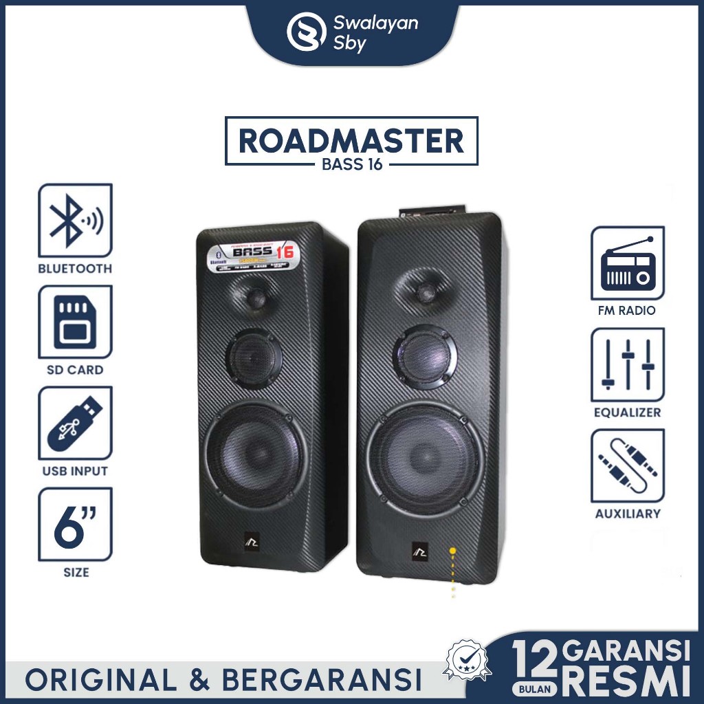 SPEAKER ACTIVE SPEAKER BLUETOOTH SPEAKER KARAOKE ROADMASTER BASS 16 DAN BASS 16 REBORN