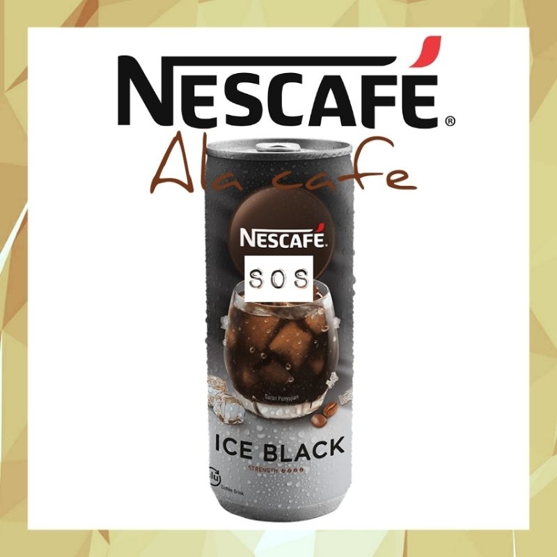 

《OS3》 Nestle Nescafe ala Cafe ready to drink Ice Black kaleng 220 mL - KOPI