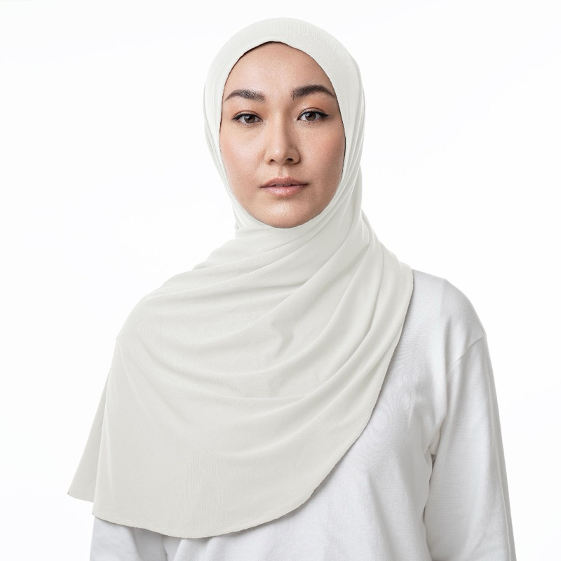 JEMMA HAMEEDA OFFICIAL - JEMMA PASHMINA INSTAN BROKEN WHITE (NEW)