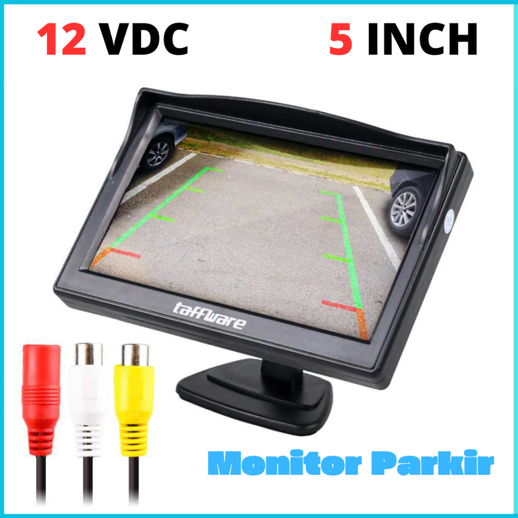 COD Cepat Monitor Parkir Bisa Jadi Tv Mini Rear View Parkir Mobil TFT LCD Taffware 5 Inch 12Vdc