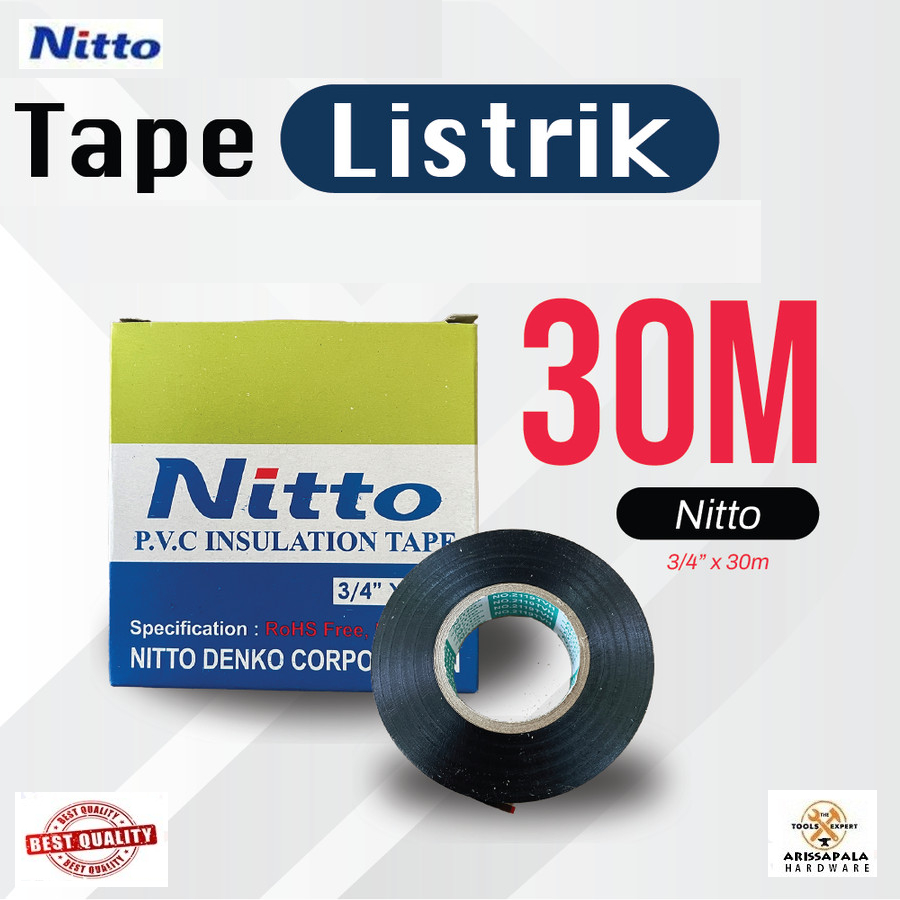 

NITTO Solasi Isolasi Solatip Selotip Isolasi Kabel Listrik NITTO Hitam