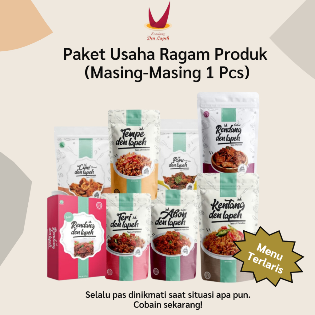 

Rendang Den Lapeh - Paket Usaha Makanan Mix Rendang Den Lapeh 2kg Paket Usaha