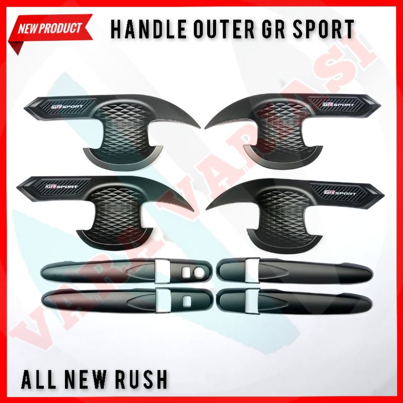 All New Rush GR Sport Cover Door Handle Outer Mangkok Hitam Doff