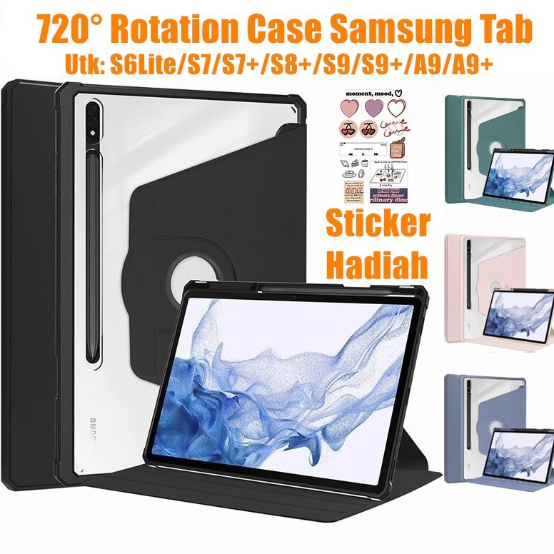 ART R58P Case Samsung Galaxy Tab S6 Lite A9 S9 PLUS 72 Rotate With Pen Slot Samsung Tab A8 S7FE Case Magnetik Protective Tablet Holde S7S8