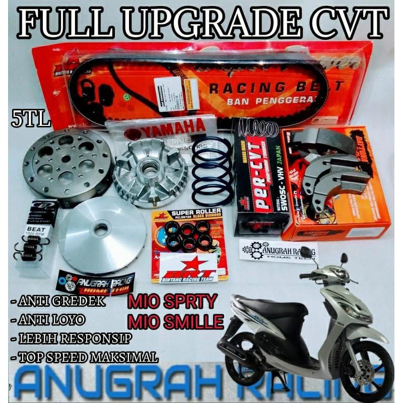 FULL UPGRAD CVT KIRIAN MIO SPORTY MIO SMILLE MIO SUOL KARBU NUVO loler penbel per cvt per ganda puli