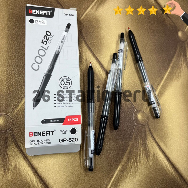 

Pulpen Benefit Cool 520 gel 0,5mm / pen gel hitam