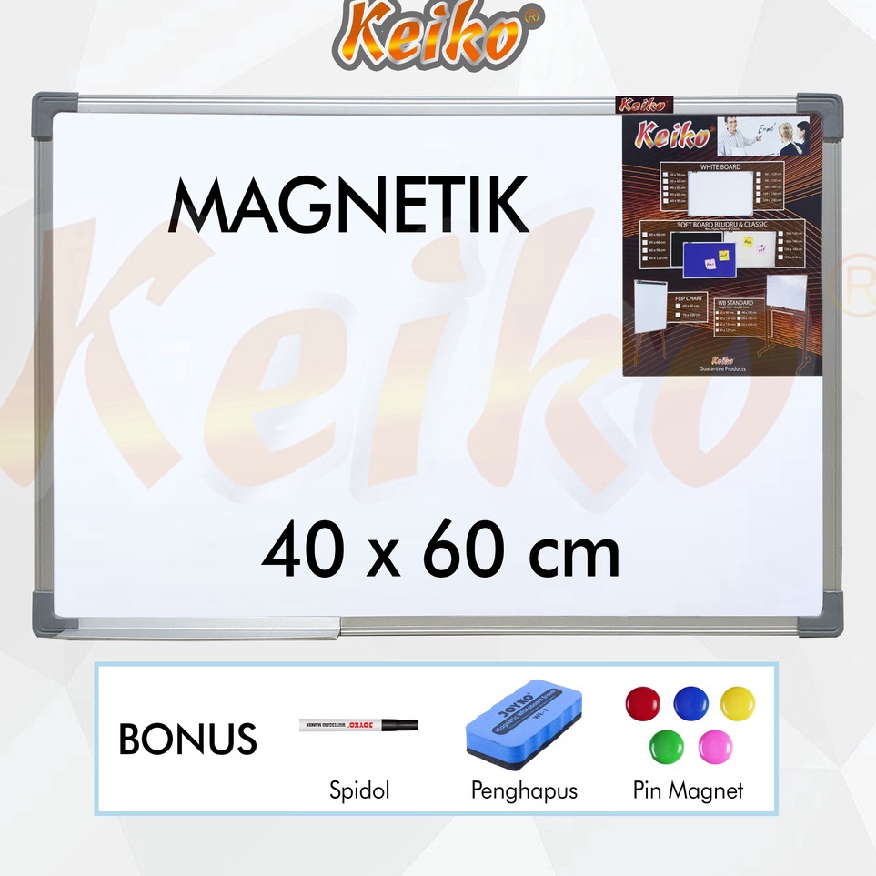

Langsung Pesan Papan Tulis Whiteboard White Board Gantung Magnet Single Face Keiko 4 x 6 cm