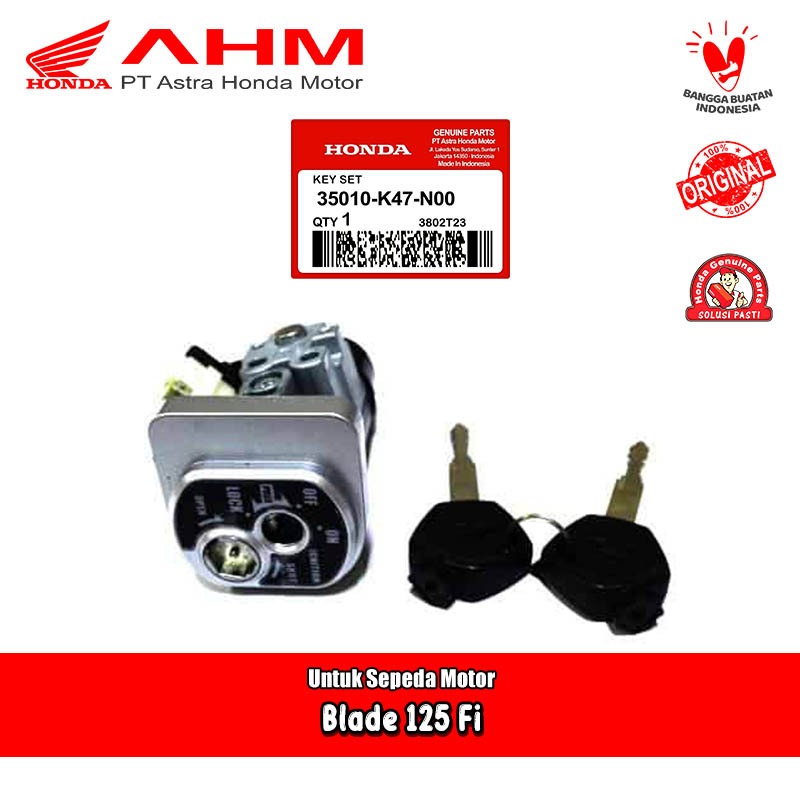 Kunci Stop Kontak Keyset Komplit Honda Blade 125 Fi Original AHM 35010-K47-N00