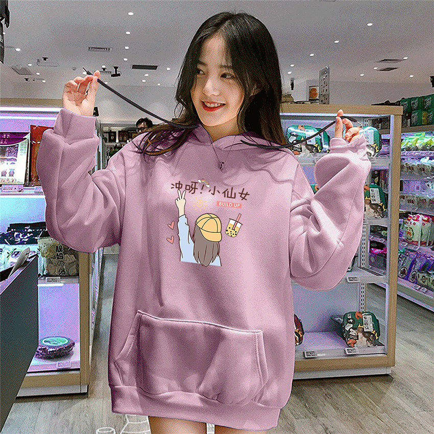 FLASH SALE BUILD UP Sweater Hoodie Wanita Remaja Dewasa Sweater Cewe Lengan Panjang Hoodie Musim