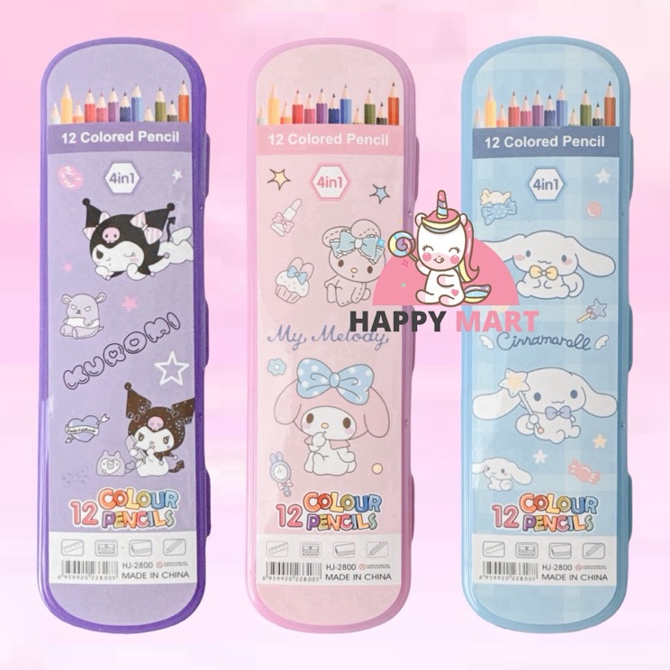 

Serbu Kejutan pensil warna 4 in 1 motif sanrio kuromi cinnamoroll melody